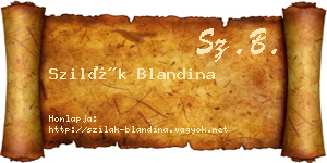 Szilák Blandina névjegykártya